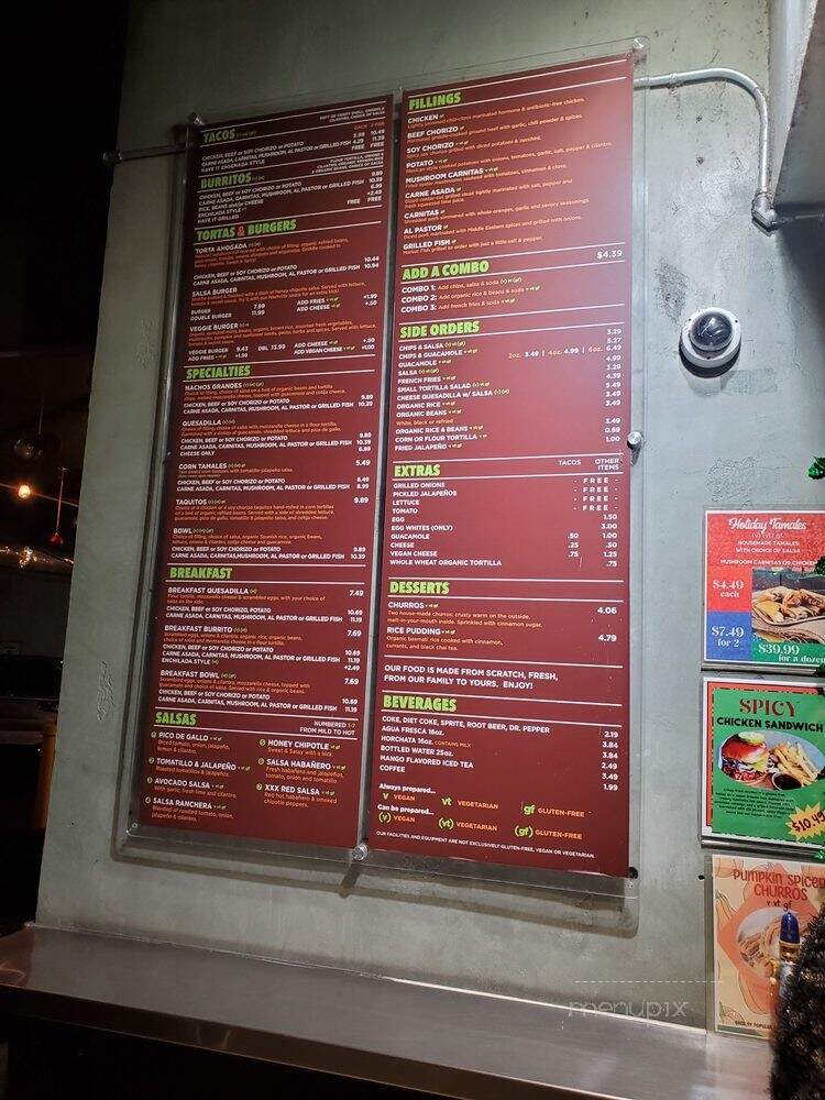 Hugo's Tacos - Los Angeles, CA menu_pic