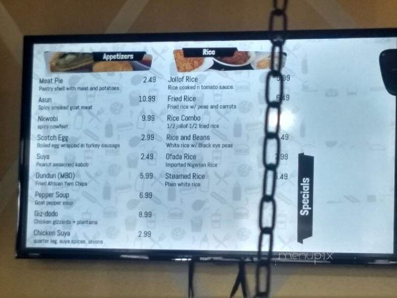 Iyanze - Chicago, IL menu_pic