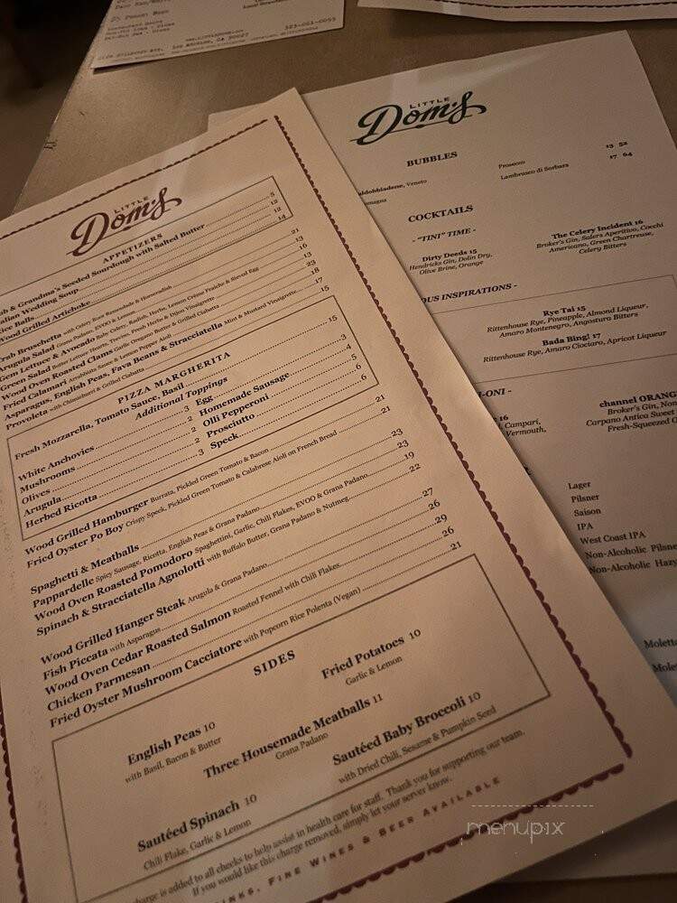 Little Dom's - Los Angeles, CA menu_pic