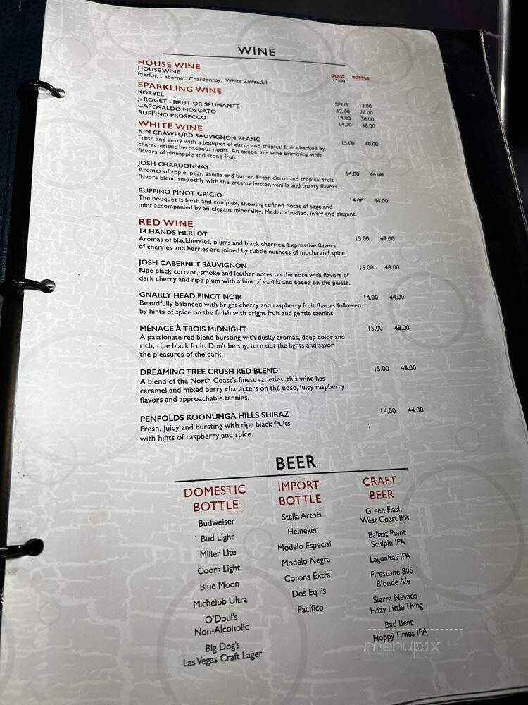 Peppermill - Las Vegas, NV menu_pic