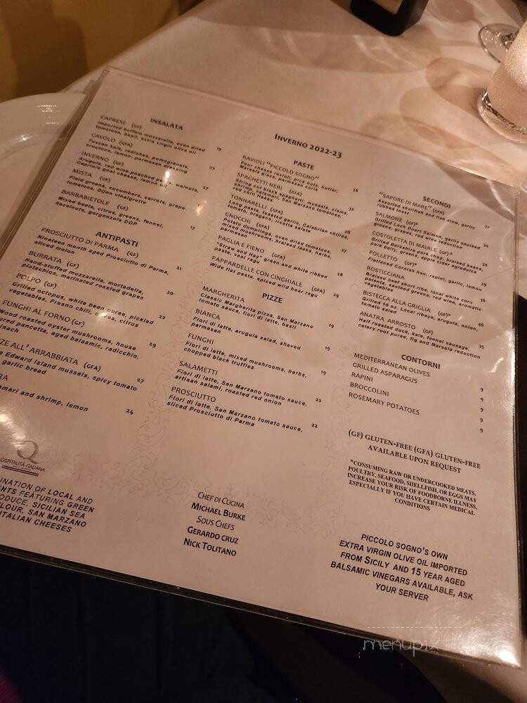 Piccolo Sogno - Chicago, IL menu_pic