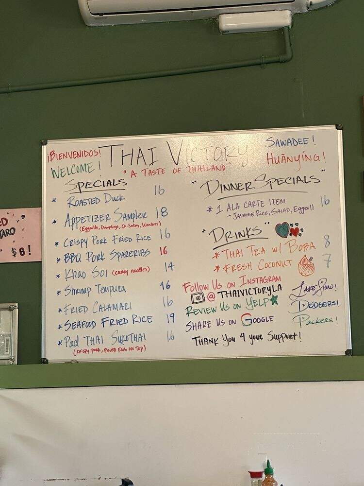 Thai Victory Restaurant - North Hollywood, CA menu_pic