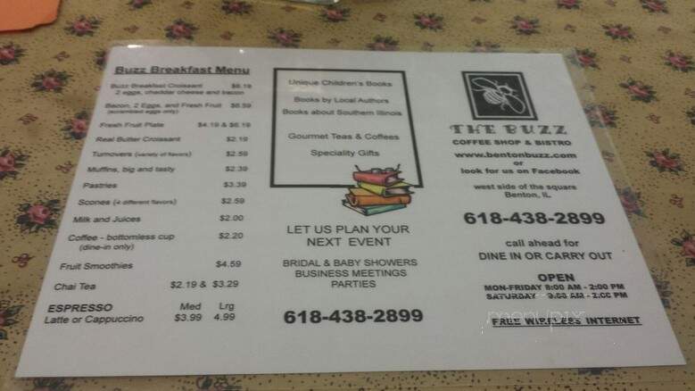 The Buzz Cafe - Benton, IL menu_pic