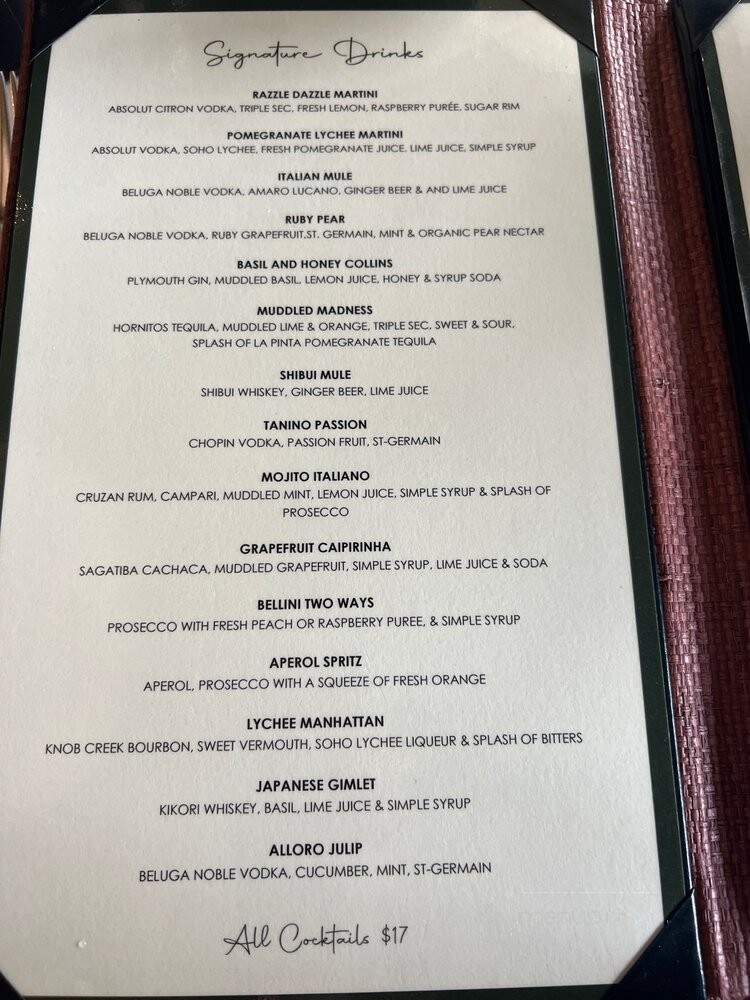 Via Alloro - Beverly Hills, CA menu_pic