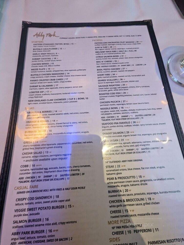 Abbey Park - Milton, MA menu_pic