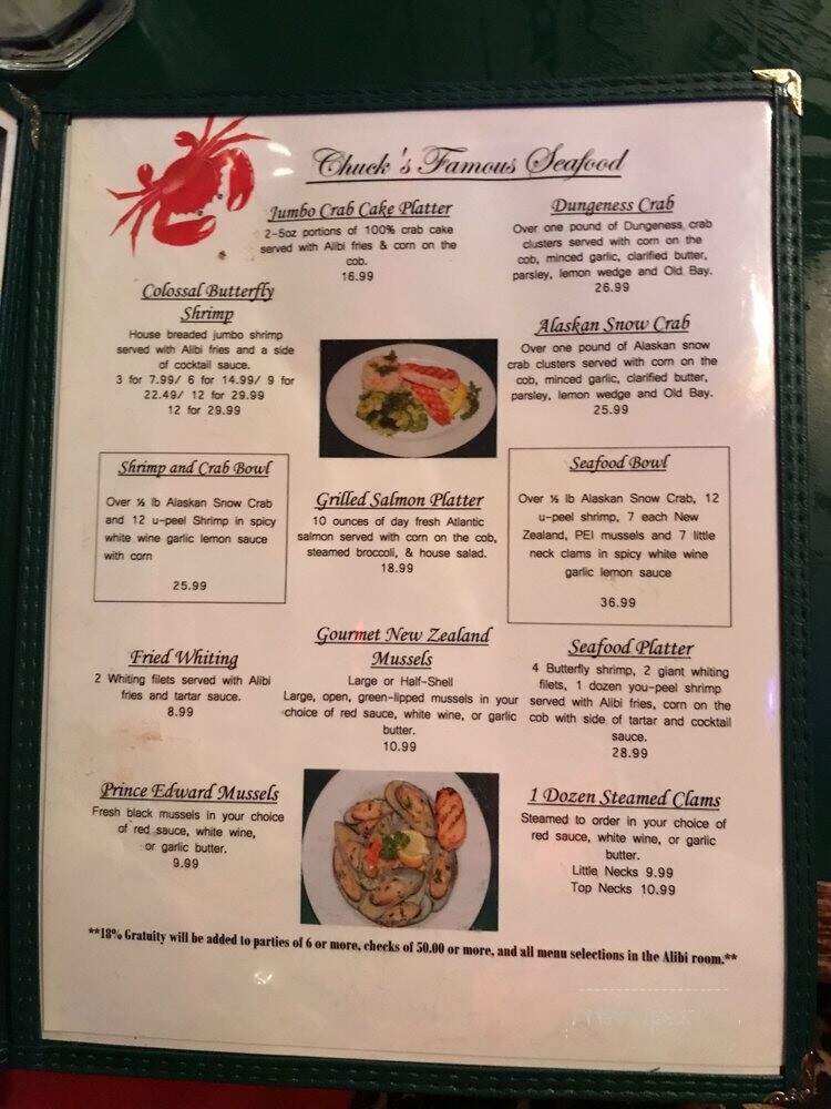 Chuck's Alibi - Philadelphia, PA menu_pic