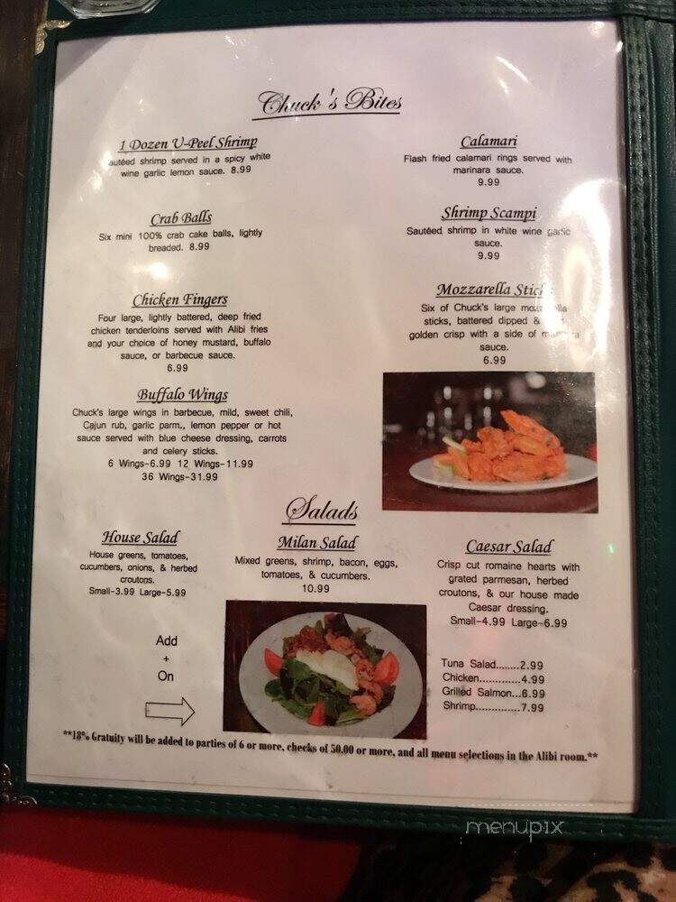 Chuck's Alibi - Philadelphia, PA menu_pic