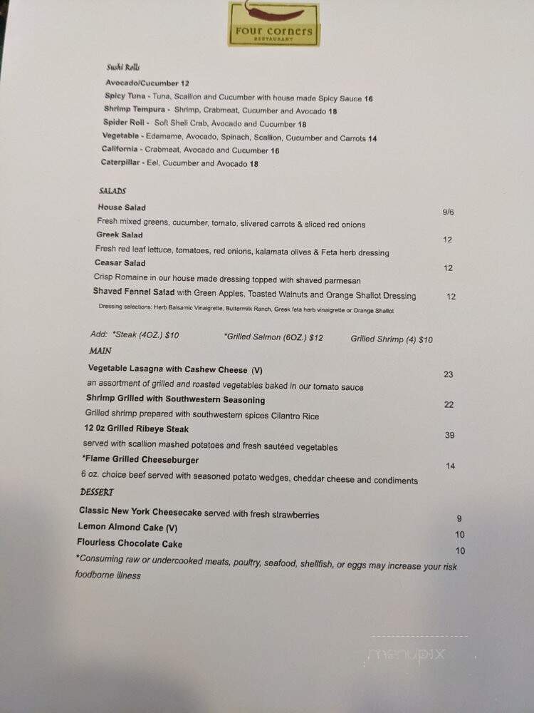 Four Corners Cafe - Ridgway, CO menu_pic