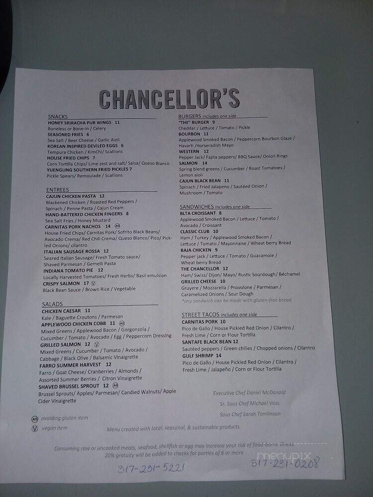 Chancellor's - Indianapolis, IN menu_pic