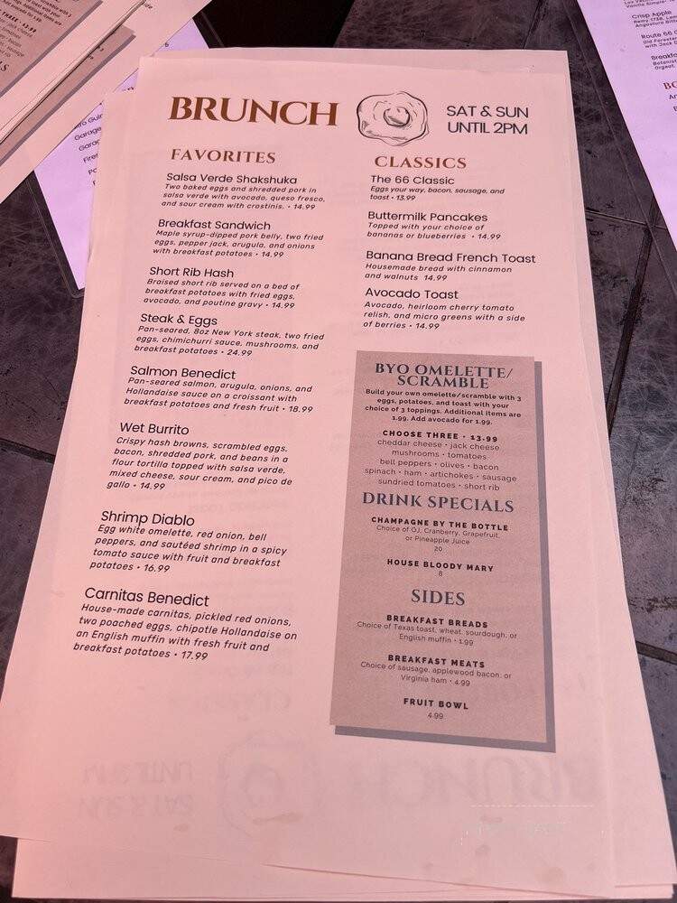 Clubhouse 66 - Glendora, CA menu_pic