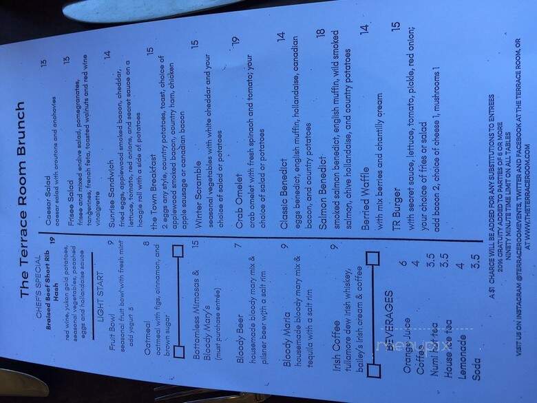 The Terrace Room at the Lake Merritt Hotel - Oakland, CA menu_pic