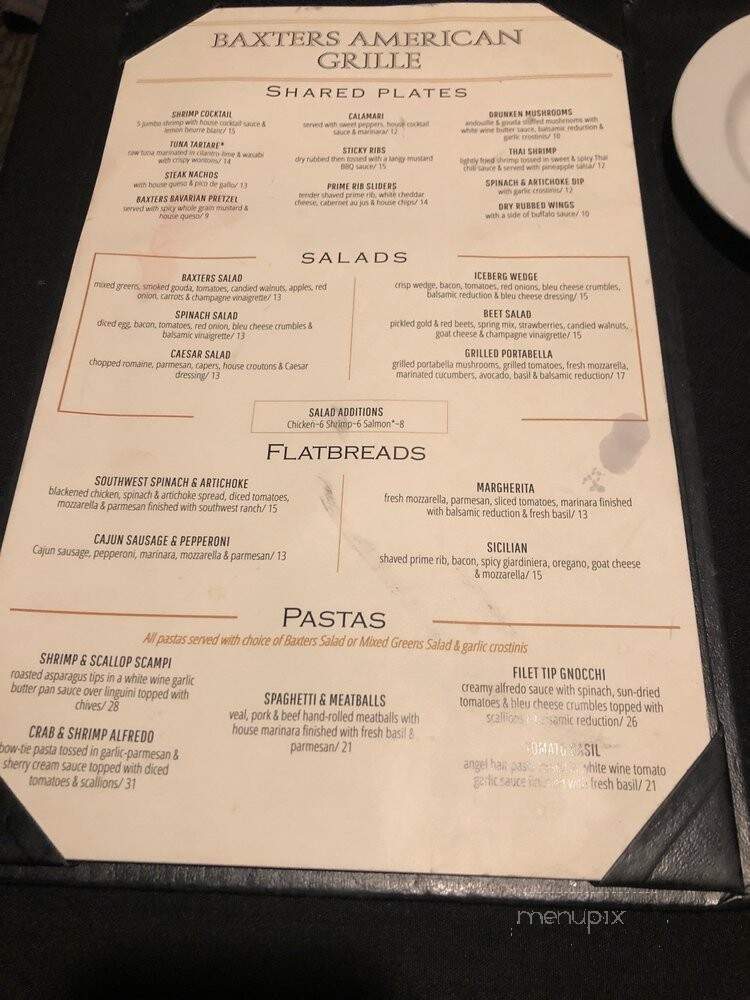 Baxters American Grill - Bloomington, IL menu_pic