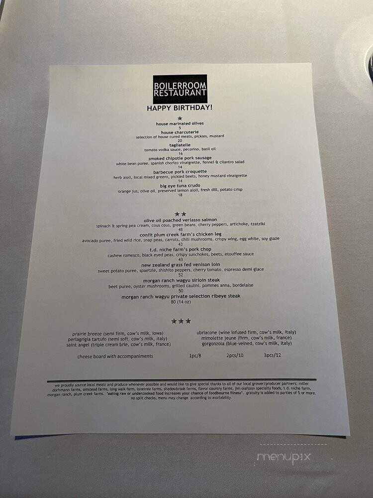 Boiler Room - Omaha, NE menu_pic