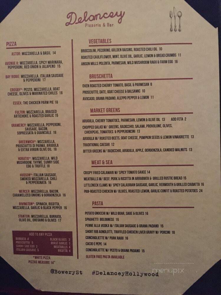 Delancey - Hollywood, CA menu_pic