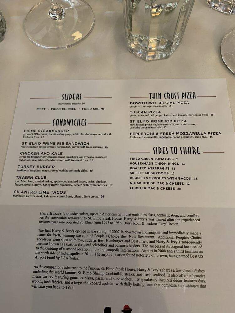 Harry & Izzy's - Indianapolis, IN menu_pic