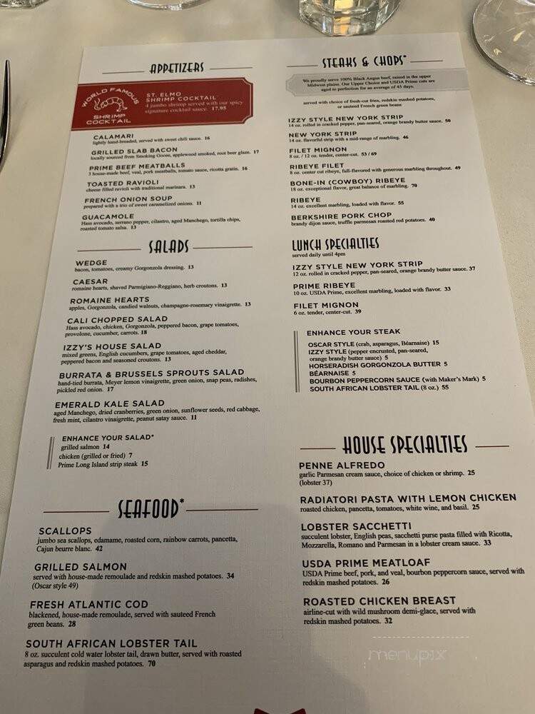 Harry & Izzy's - Indianapolis, IN menu_pic