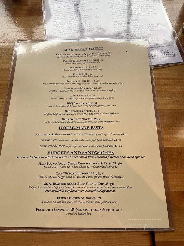 Lumberyard - Laguna Beach, CA menu_pic