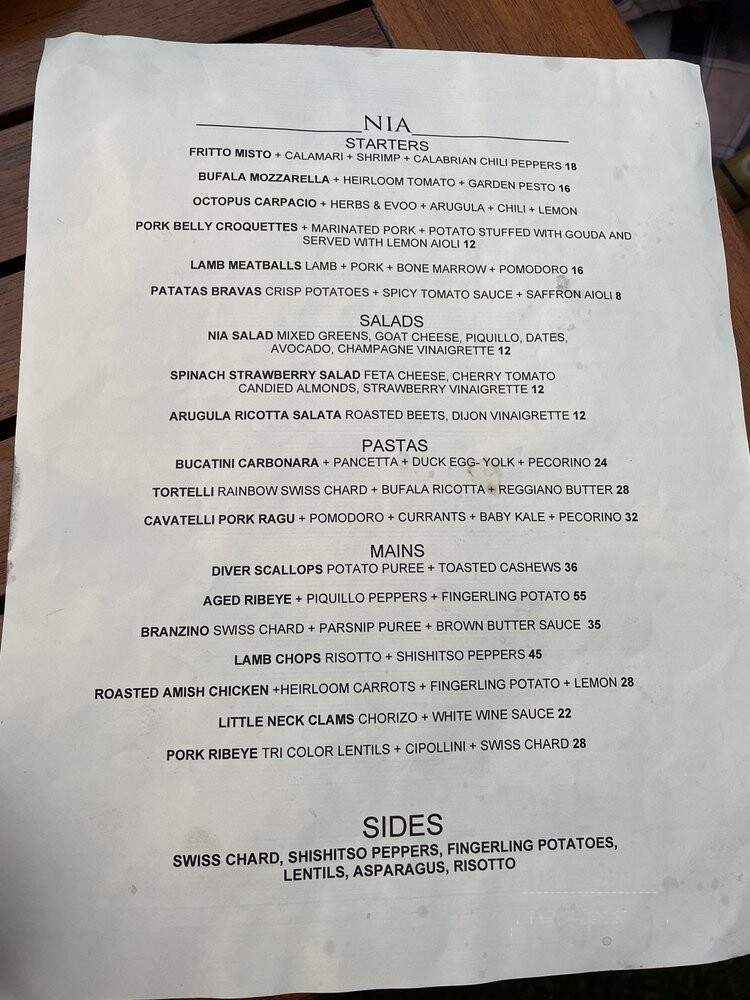 Nia - Chicago, IL menu_pic