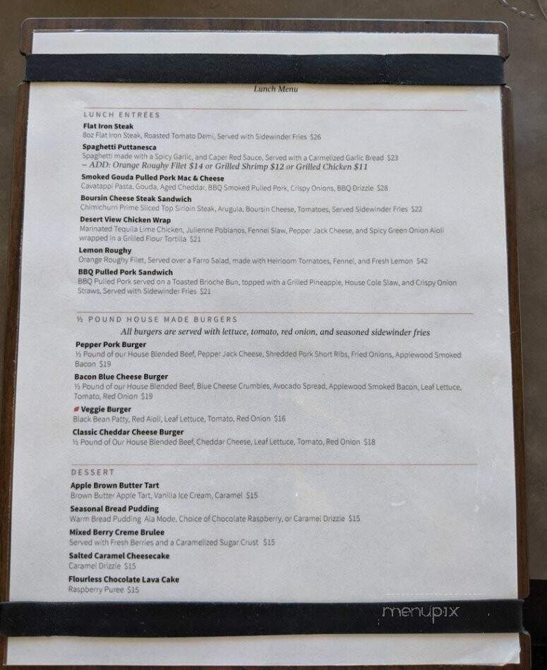 Peaks Restaurant - Palm Springs, CA menu_pic