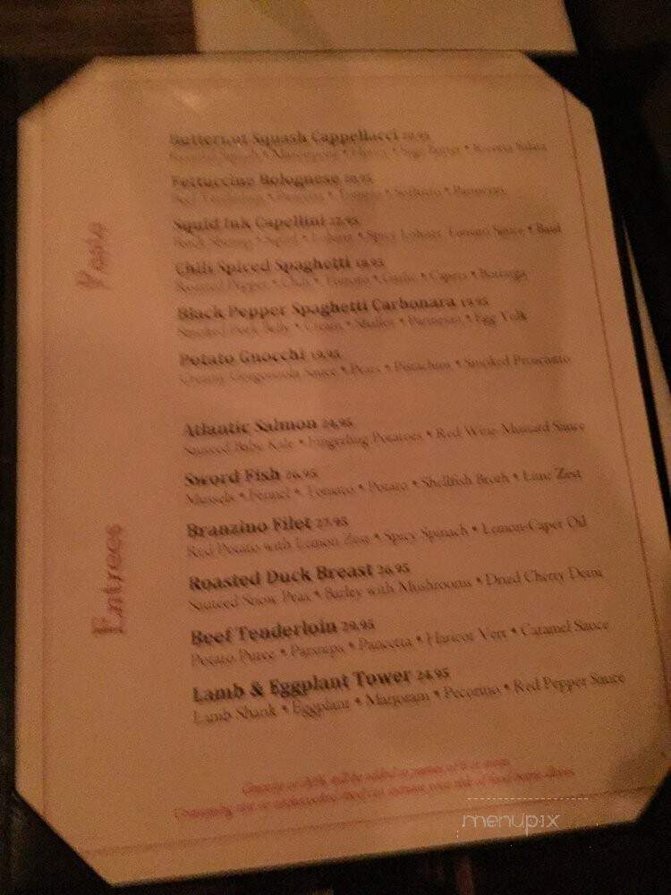 Siroc Restaurant - Washington, DC menu_pic
