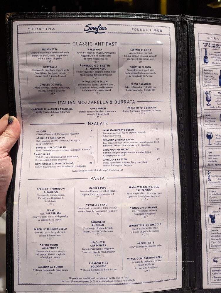 Serafina at The Time Hotel - New York, NY menu_pic