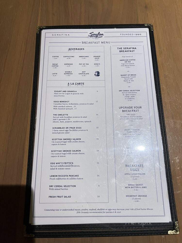 Serafina at The Time Hotel - New York, NY menu_pic