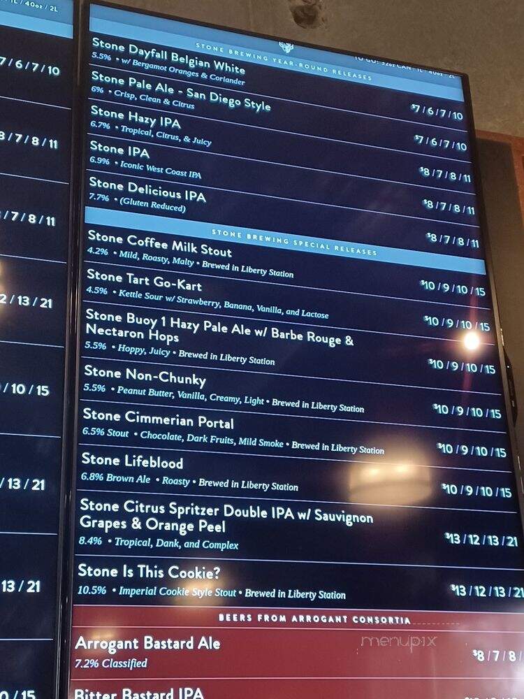 Stone Brewing World Bistro & Garden - Escondido, CA menu_pic
