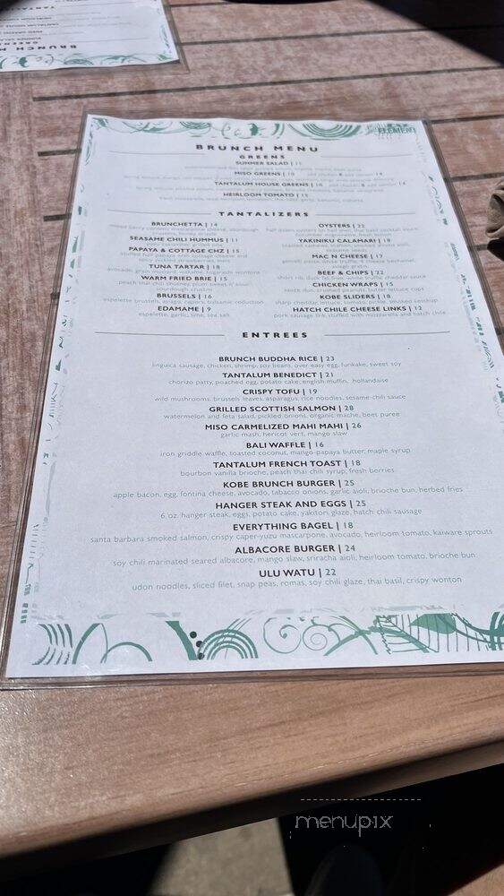 Tantalum - Long Beach, CA menu_pic