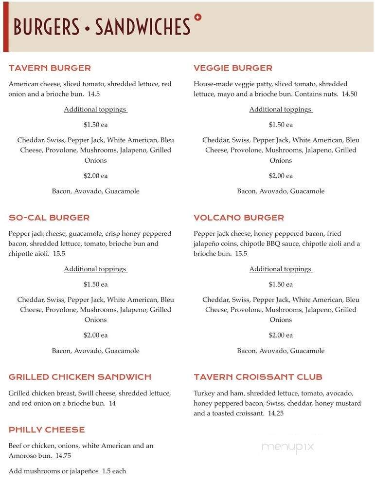 Tavern Lowry - Denver, CO menu_pic