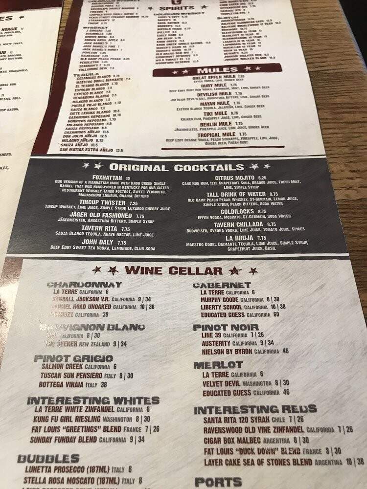 Tavern Tech Center - Greenwood Village, CO menu_pic