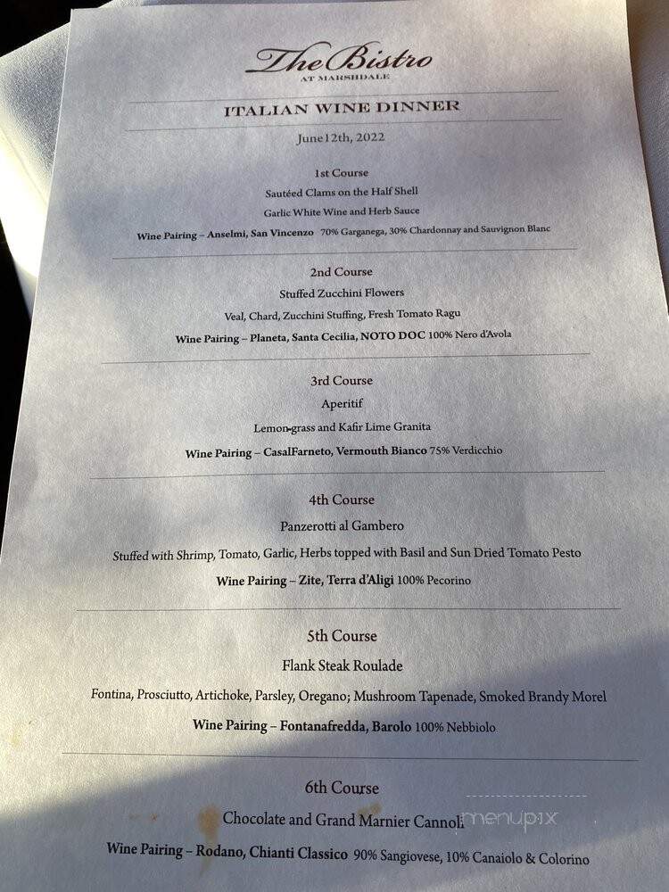 The Bistro at Marshdale - Evergreen, CO menu_pic