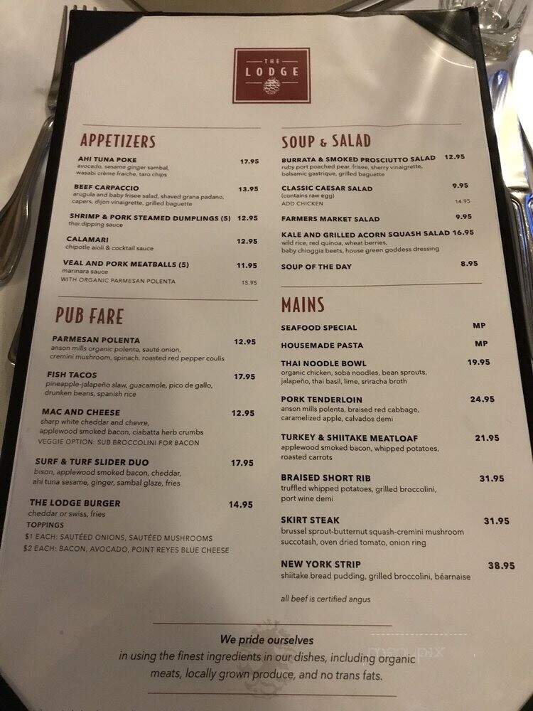 The Lodge - Truckee, CA menu_pic