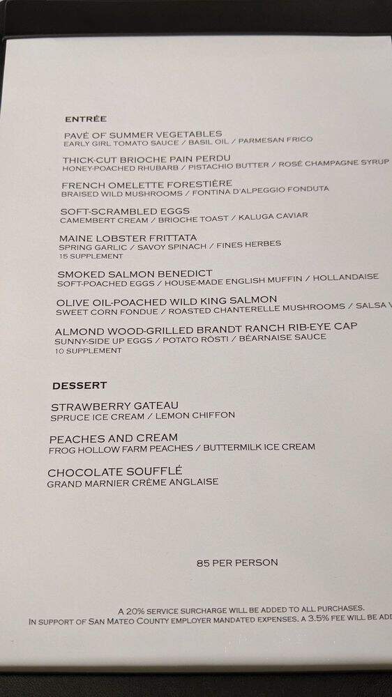 The Village Pub - Woodside, CA menu_pic