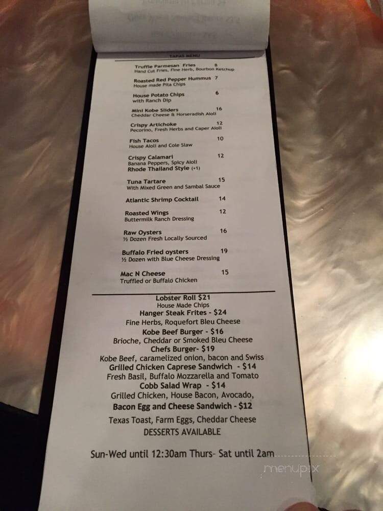 Vintage Lounge - Boston, MA menu_pic