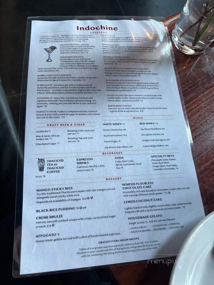 Indochine Asian Dining Lounge - Tacoma, WA menu_pic