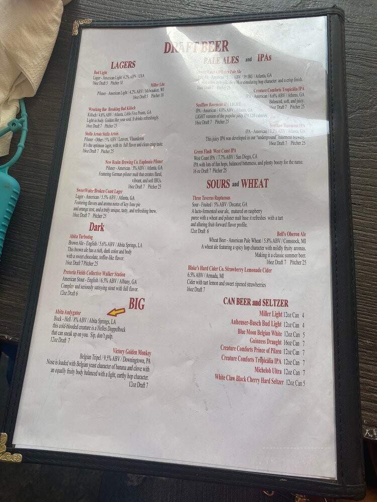 D.B.A. Barbecue - Atlanta, GA menu_pic