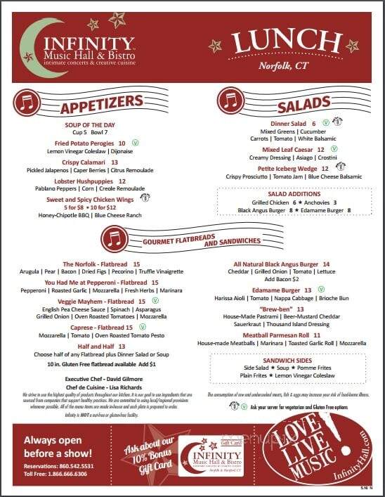 Infinity Bistro - Norfolk, CT menu_pic