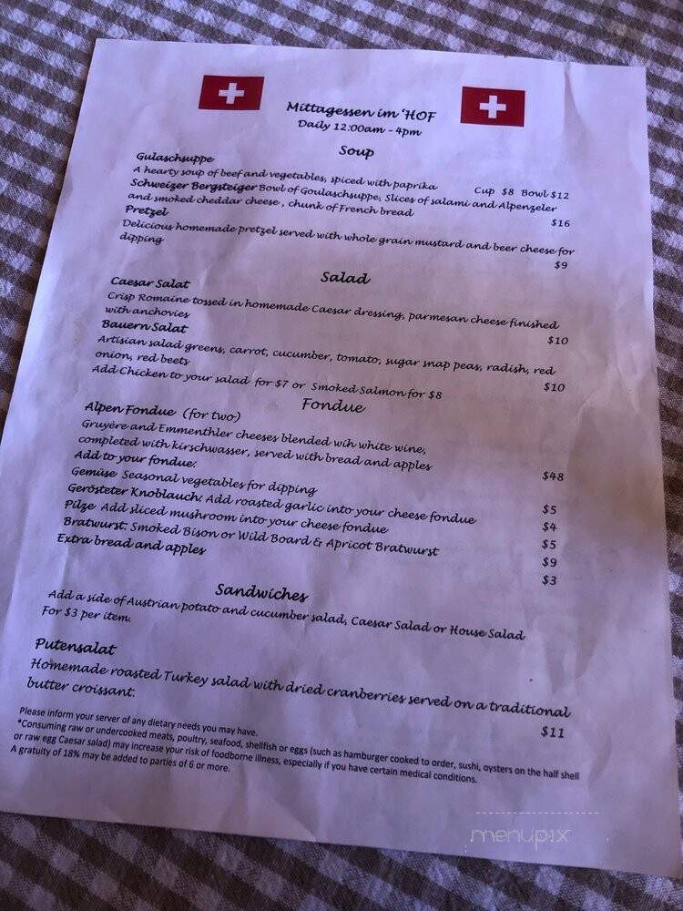 Alpenrose at the Alpenhof Lodge - Teton Village, WY menu_pic