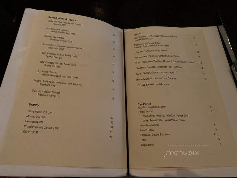 Rasika - Washington, DC menu_pic