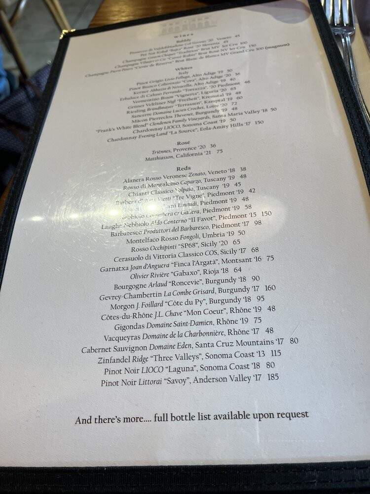 Bottega - Birmingham, AL menu_pic