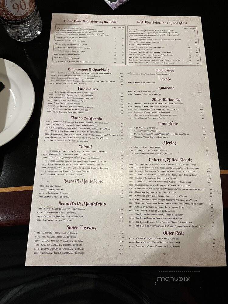 Grotto - Las Vegas, NV menu_pic
