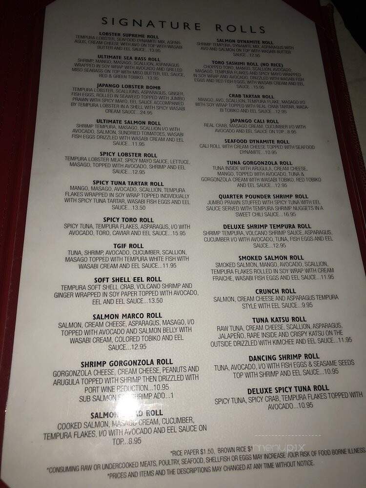 Japango - Parkland, FL menu_pic