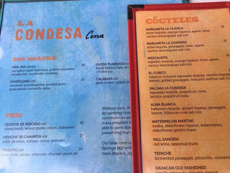 La Condesa - Austin, TX menu_pic