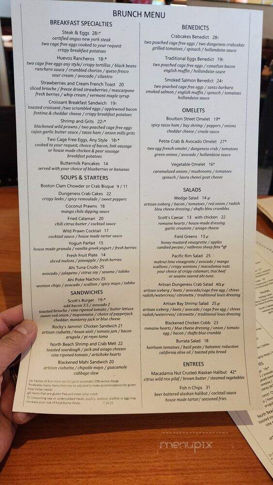 Scott's Seafood on the River - Sacramento, CA menu_pic