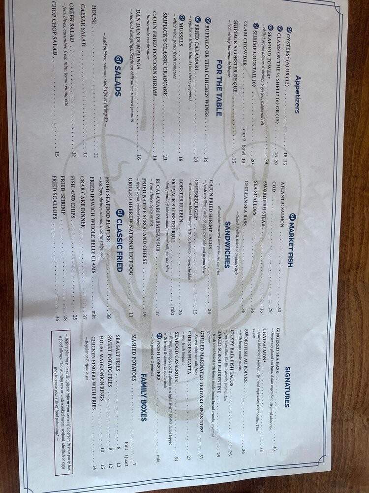 Skipjack's Foxboro - Foxborough, MA menu_pic