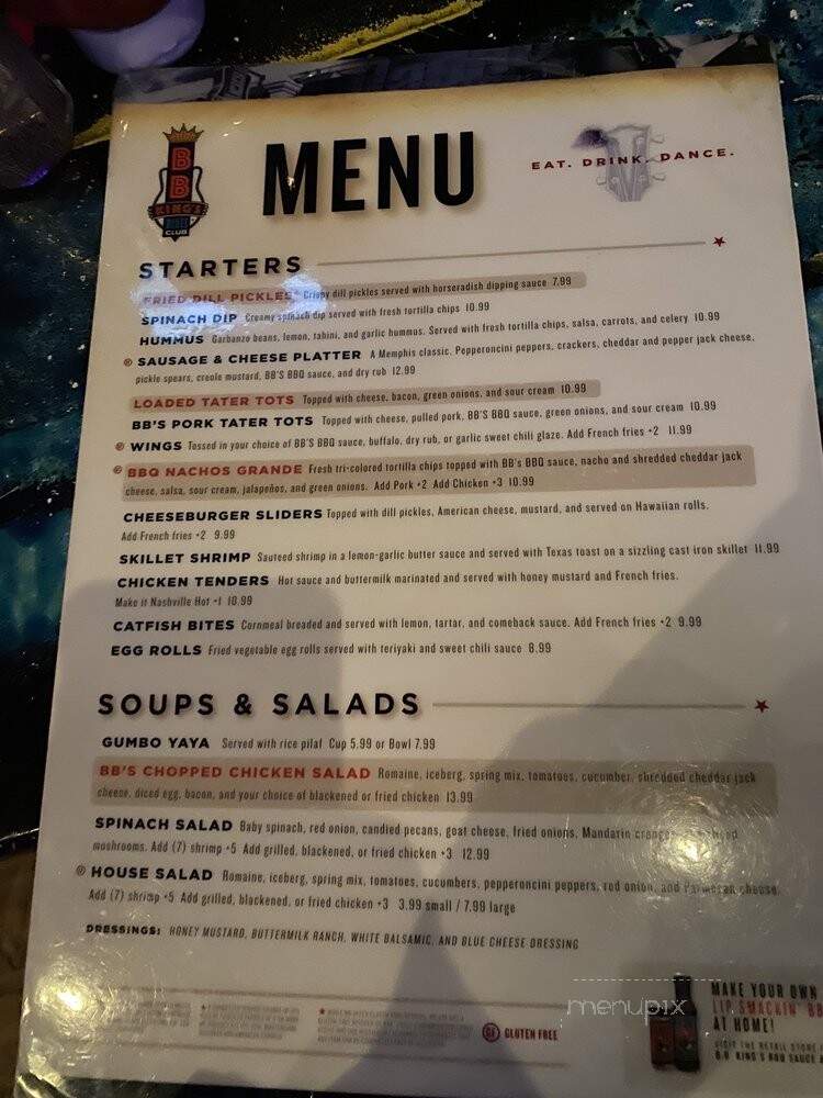 B.B. King's Blues Club - Nashville, TN menu_pic