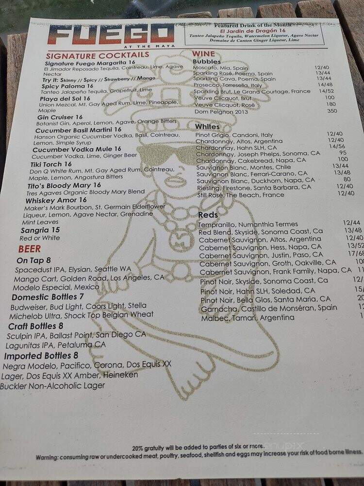 Fuego - Maya Hotel - Long Beach, CA menu_pic