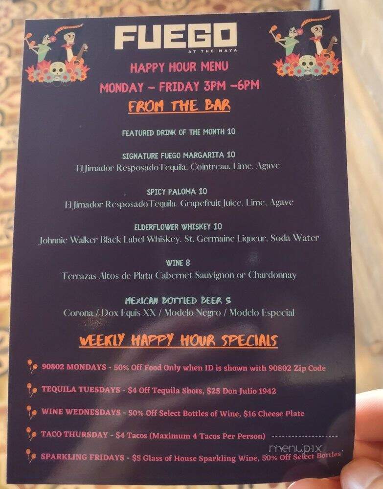 Fuego - Maya Hotel - Long Beach, CA menu_pic