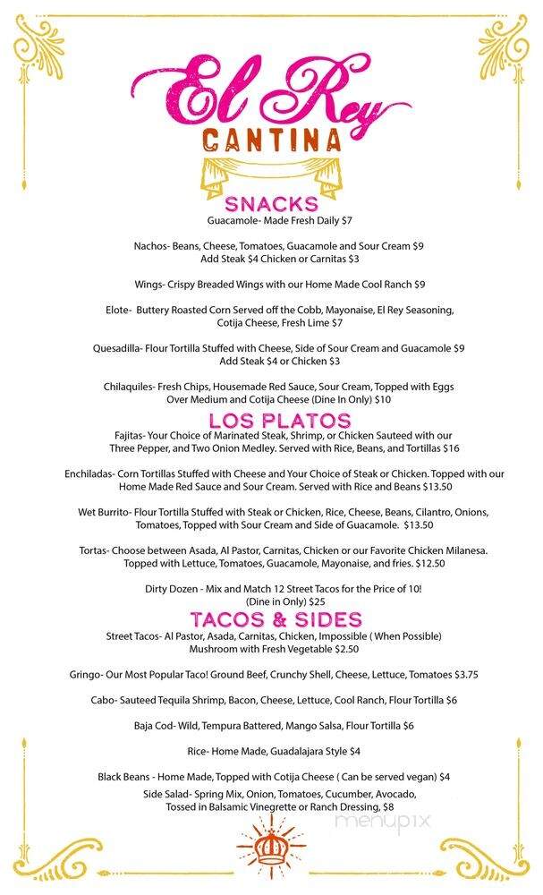 El Rey Cantina - Ventura, CA menu_pic