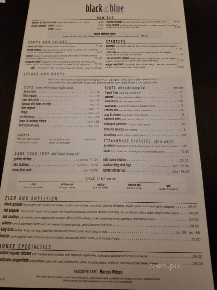 Black & Blue Steak & Crab - Rochester - Rochester, NY menu_pic